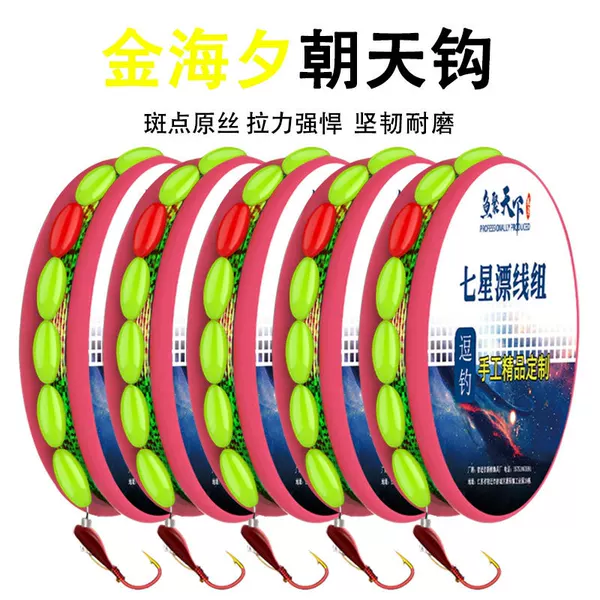 Haixi Seven-Star Float Line Set - Complete Traditional Fishing Rig with Pre-tied Hooks and Float for Carp Fishing