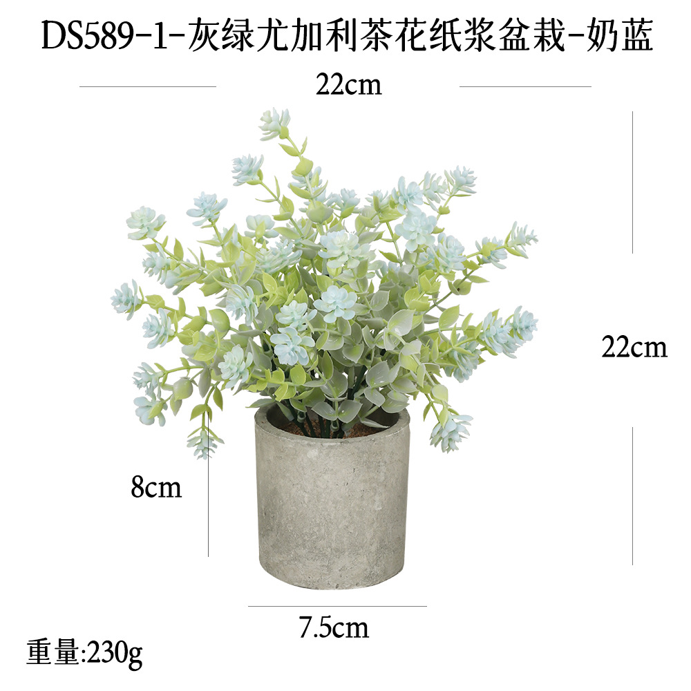Más de 240 combinaciones populares de macetas con plantas verdes artificiales, decoraciones para el hogar, flores artificiales, bonsáis cilíndricos de pulpa de papel.