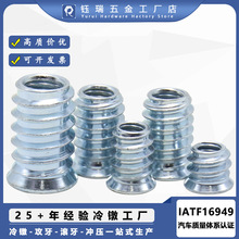 东莞工厂批发英制1/4白锌家具木工内嵌内六角预埋带介内外牙螺母