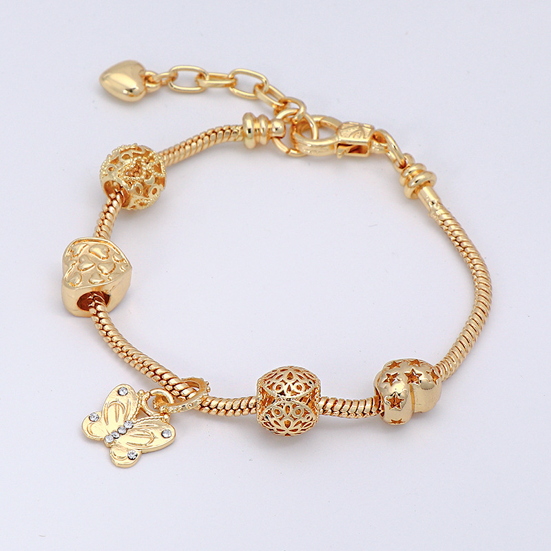 Sweet Geometric Copper Plating Artificial Diamond Bracelets
