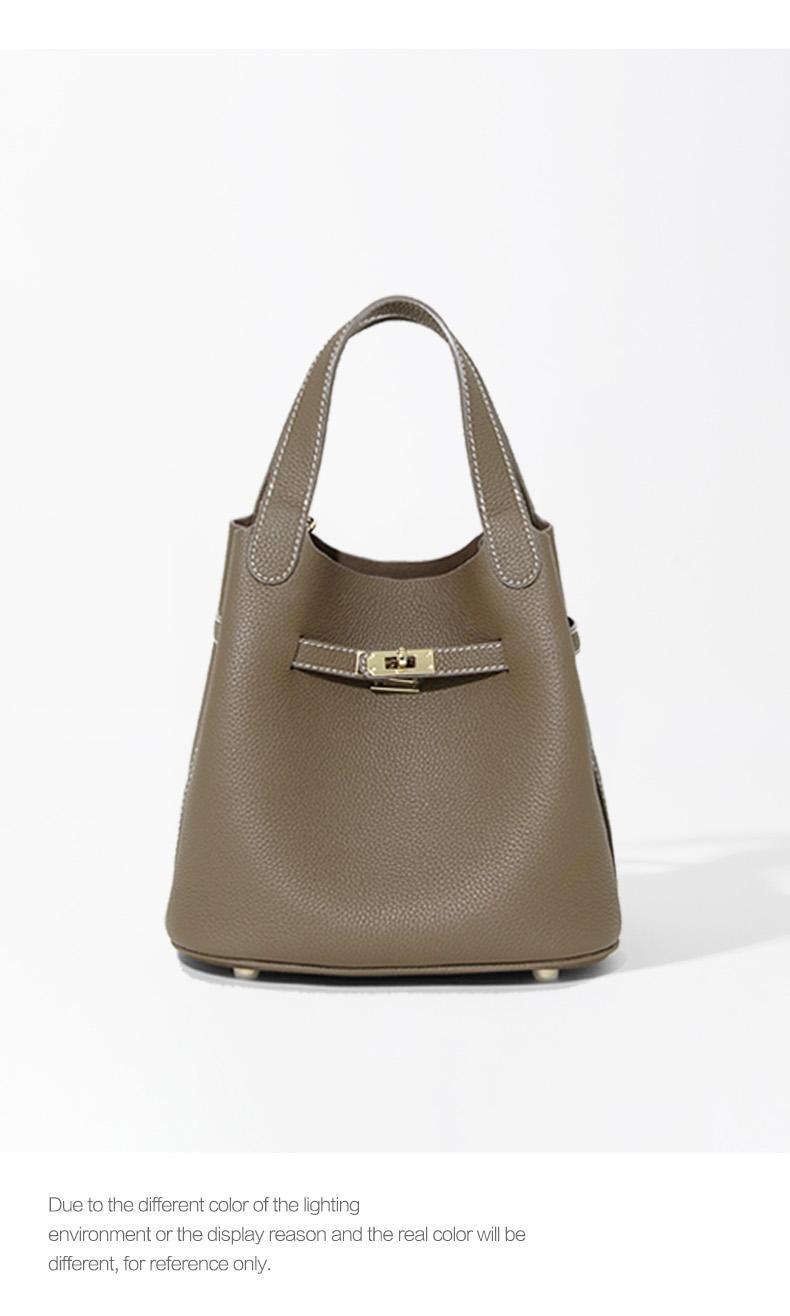 Túi bucket nữ rút dây dáng thùng đeo chéo kiểu mới — Màu nâu cognac chi tiết 15