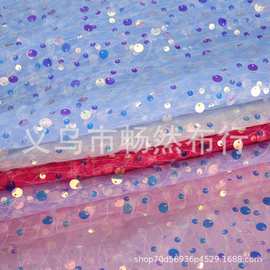 网纱5mm加9mm亮片绣花面料服装立体绣蕾丝刺绣花边婚纱礼服花纹