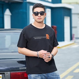 [Clear Stock/First Size] T1031 | Plus Size Men's Summer Loose T-Shirt Watermark Foam Print Men's Short Sleeves