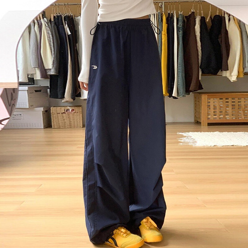 Maternity Pants in Navy Blue, Summer Thin Style, 2026 New Model, Loose Straight-Leg Casual Quick-Dry American-Style Wide-Leg Pants