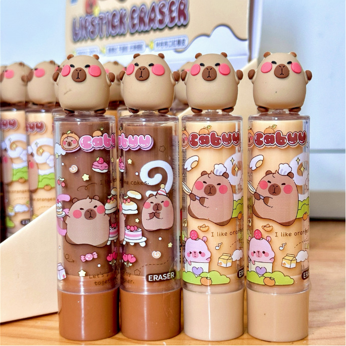 Nuevo producto Cappuccino cub lápiz labial borracha sin caspas ultra limpio de alto valor facial adorable papelería de goma especial para estudiantes de primaria