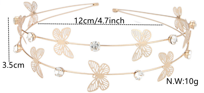 Retro Butterfly Metal Plating Rhinestones Hair Band 1 Piece display picture 2