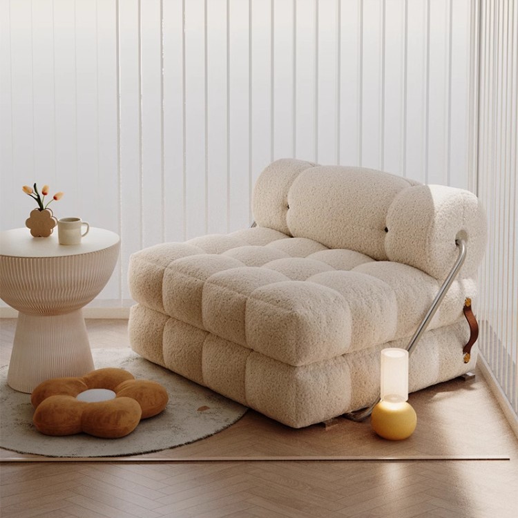 Fabric Sofa Rental Room Single and Double Small Apartment Balcony Lounge Chair Bedroom Living Room Leisure Tofu Block Tatami