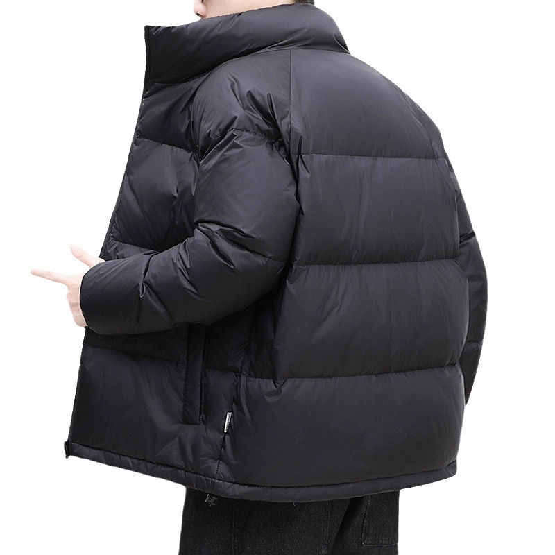 Collar del soporte de los hombres de invierno abajo Chaqueta de algodón acolchado juventud color sólido luz gruesa caliente abrigo de algodón acolchado abrigo suelto pan venta al por mayor