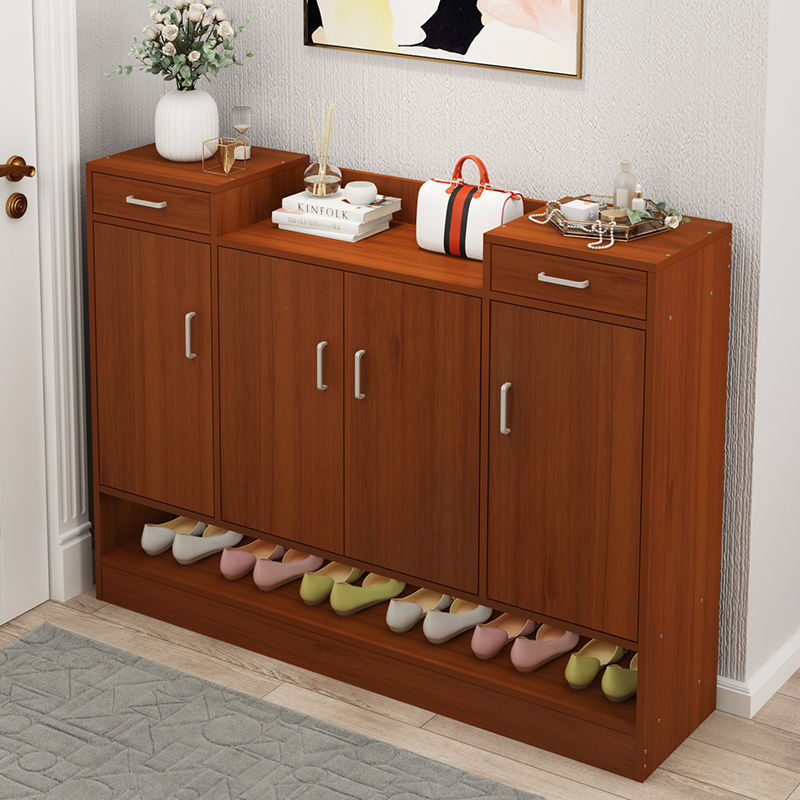 Shoe Cabinet Simple Multi-Functional Storage Entrance Imitation Solid Wood Entrance Dust-Proof Household Large-Capacity Door Shoe Rack