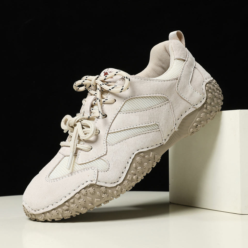 Giày thể thao unisex cỡ lớn da thật mũi tròn, giày sneaker dã ngoại thường ngày — 6885 màu cát, 6885 màu nâu, 6885 màu đỏ rượu, 6886 màu cát chi tiết 14