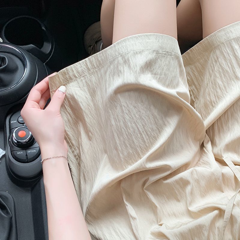 Summer Thin High Waist Wide Leg Casual Ice Silk Shorts Women's Five-point Yamamoto Shorts Mid-length Pants for Small Outer Wear All-match