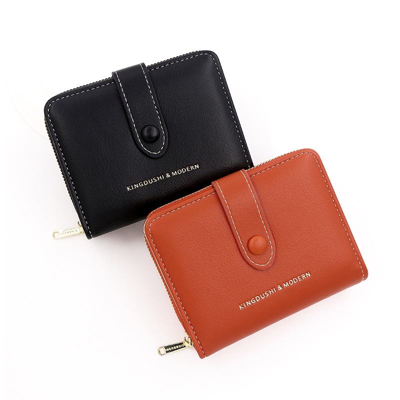 Nueva cartera transfronteriza de las mujeres simple cremallera corta cartera de la muchacha bolsa de cremallera monedero pequeña cartera fresca