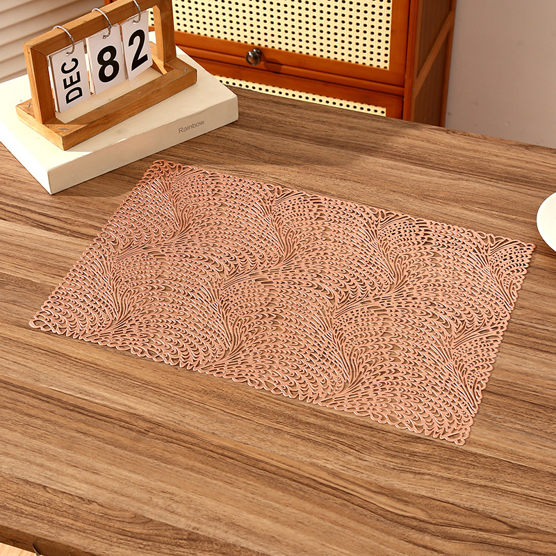 Atmosfera europea rectangular PVC almohadilla de café aislamiento térmico cojín hueco de lujo ligero almohadilla de aislamiento térmico impermeable