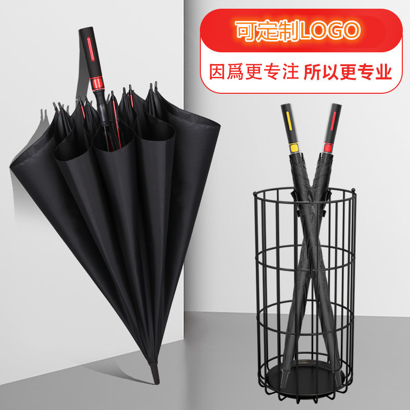 厂家定制彩色纤维高尔夫伞商务直柄伞加大直杆伞晴雨兼用印刷logO