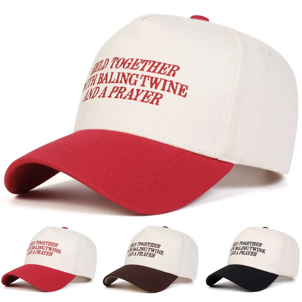 Amazon's New Retro Trucker Hat Light Plate Color Matching Baseball Cap Men's Pure Cotton Versatile Hat Women's Curved Brim Hat