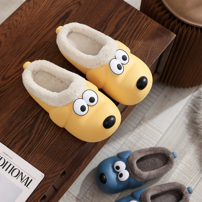 Водонепроницаемые хлопковые тапочки, женская зимняя мультяшная Домашняя и уличная одежда, сумка для пар с нескользящей домашней теплой хлопковой обувью на толстой подошве для мужчин