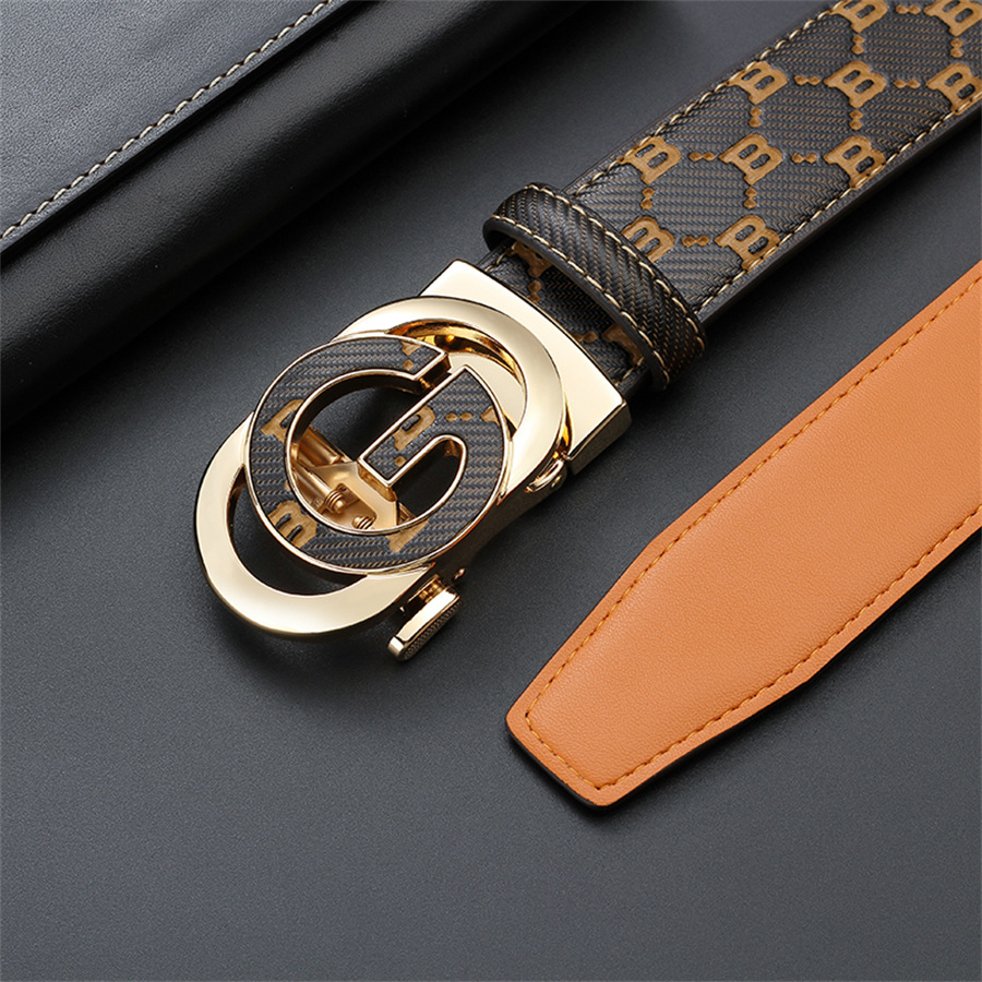 Genuine Leather Men's Belt With Automatic Buckle For Casual Wear_voghion.com