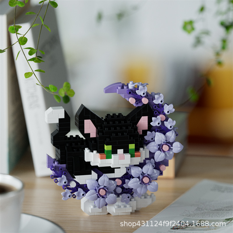 Compatible con Lego inmortal ramo de flores, juguetes de ensamblaje de plantas, adornos de claveles de girasol, regalos de año nuevo para niñas al por mayor