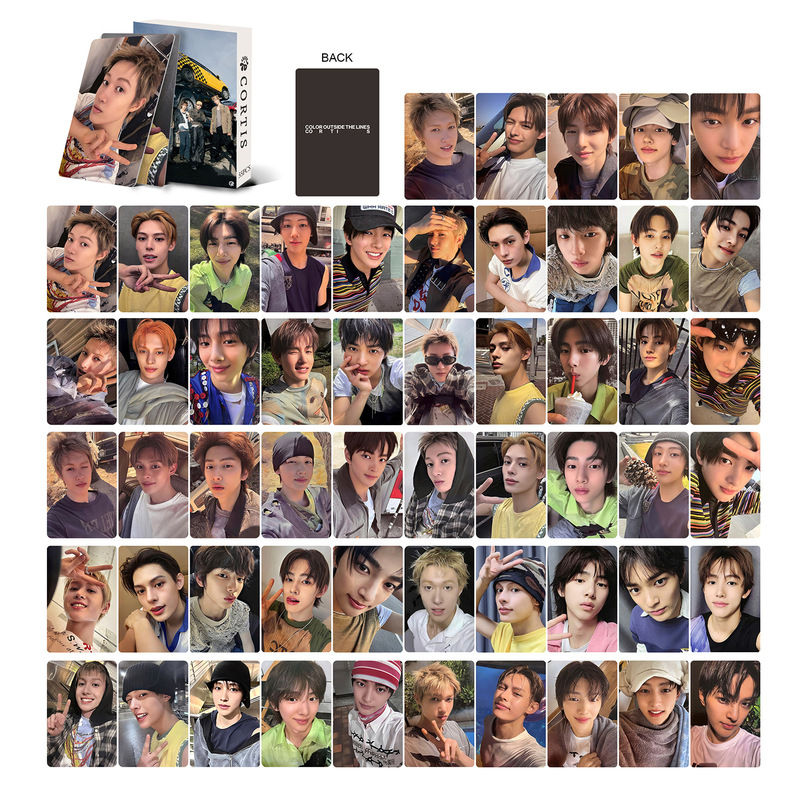 55 Pieces of Hybe's New Boy Group Cortis Single Album Color Outside the Lines Photocards Lomo Cards