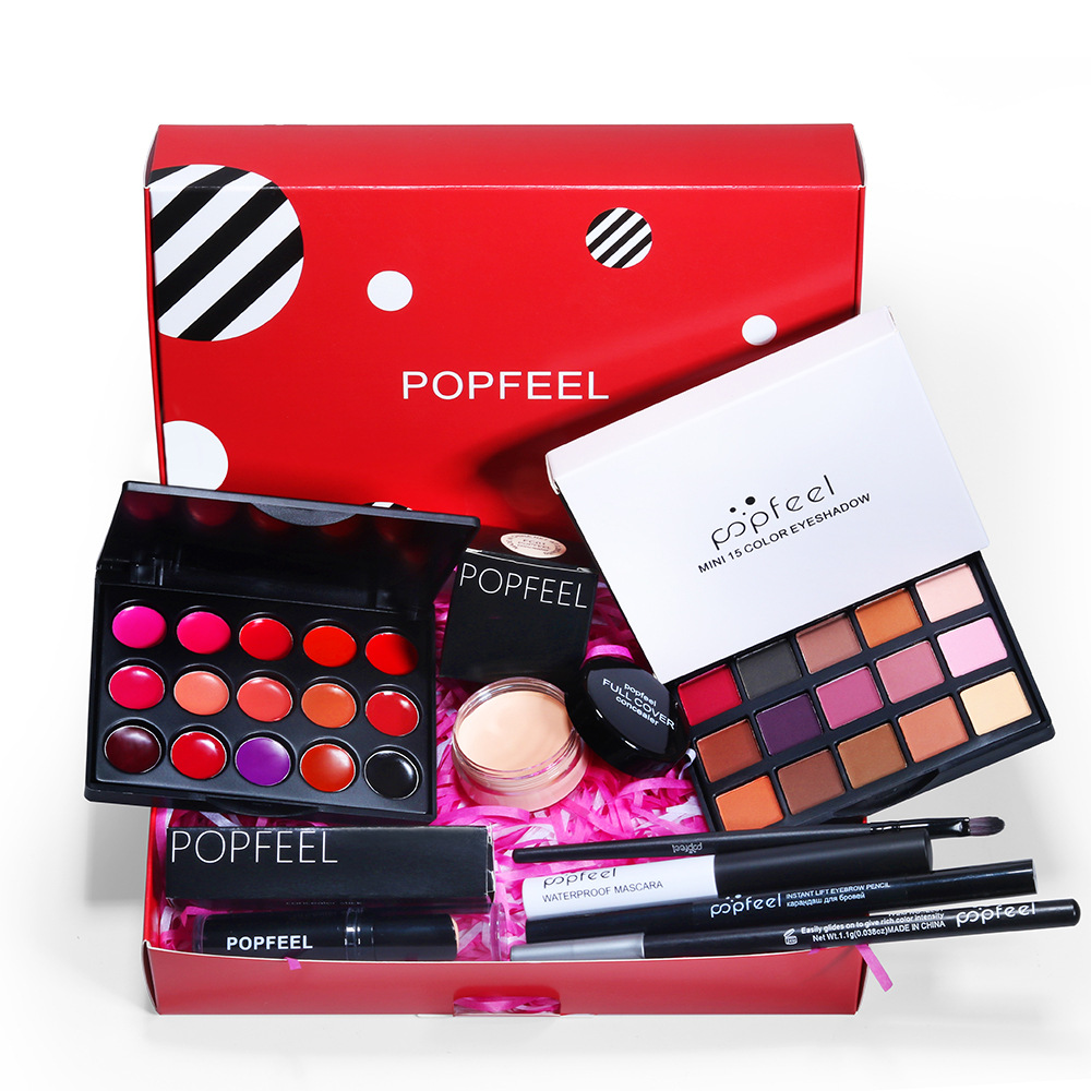 POPFEEL juego de 8 piezas caja de papel combinación de herramientas de maquillaje POP005 POP006