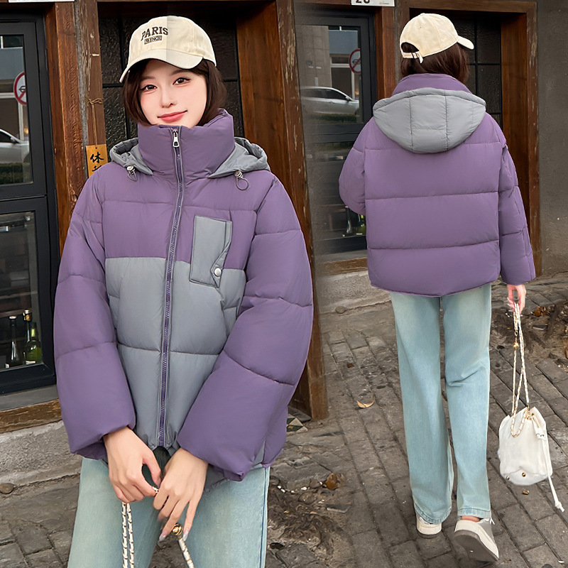 Capa de algodón de pluma para mujeres corta de invierno 2025 nueva moda suelta con una chaqueta de algodón delgada y cálida y gruesa image 4