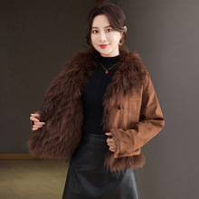 高定潮流貉子毛车条皮草外套女2025冬装海宁真毛两面穿休闲派克服