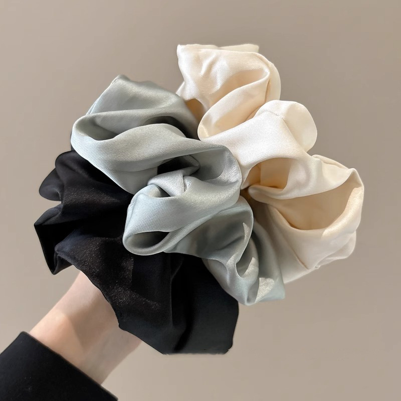 Otoño y invierno satén anillo de cabello de intestino grande mujer de alto nivel se siente atado cuerdas de cabello temperamento adulto no estrangular cabello cuerda de cabello tocado