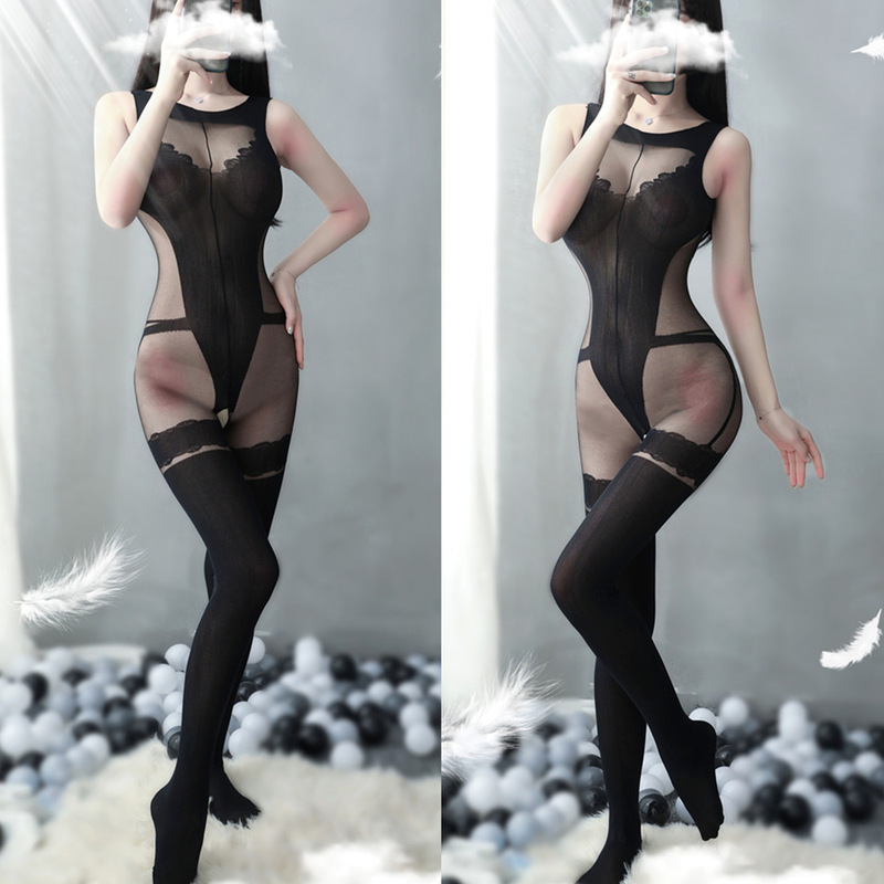 Sexy Lingerie, Sexy Open-Crotch One-Piece Stockings, Sexy and Alluring Full-Body Plus-Size Stockings, Sexy Women's Erotic Clothing