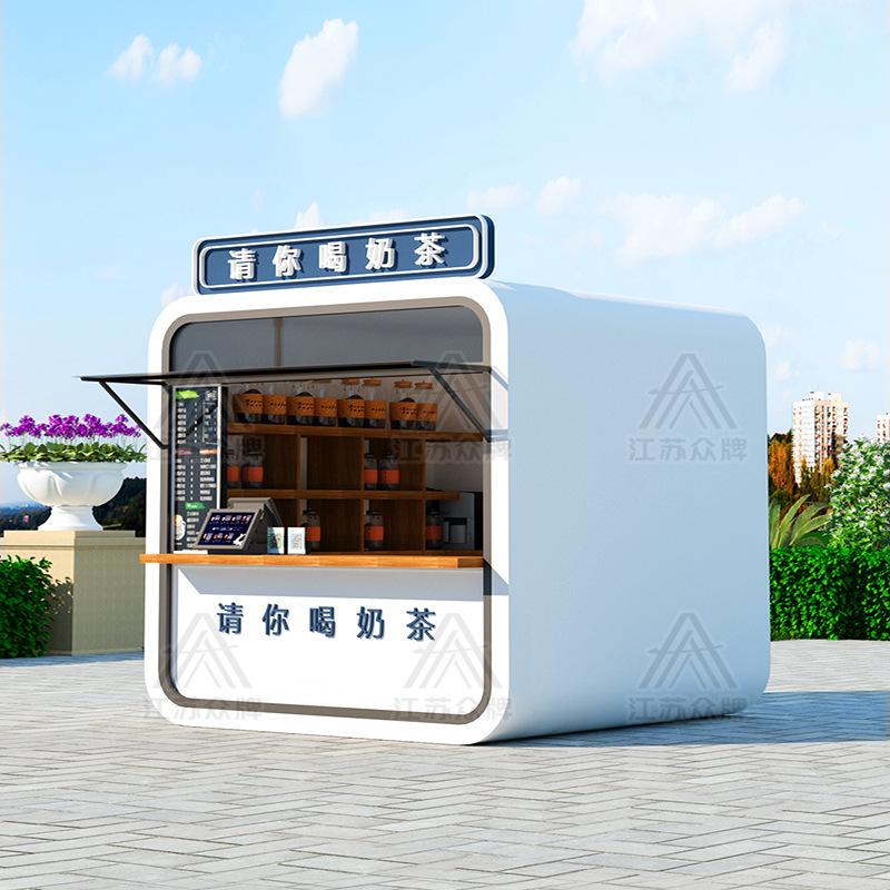 Quiosco de cabina de manzana, sala móvil, tienda de té con leche, snack bar, tienda de contenedores, quiosco, restaurante, cafetería