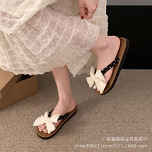 人字拖女拖夏季外穿2026新款网红防滑韩版海边沙滩蝴蝶结女士拖鞋