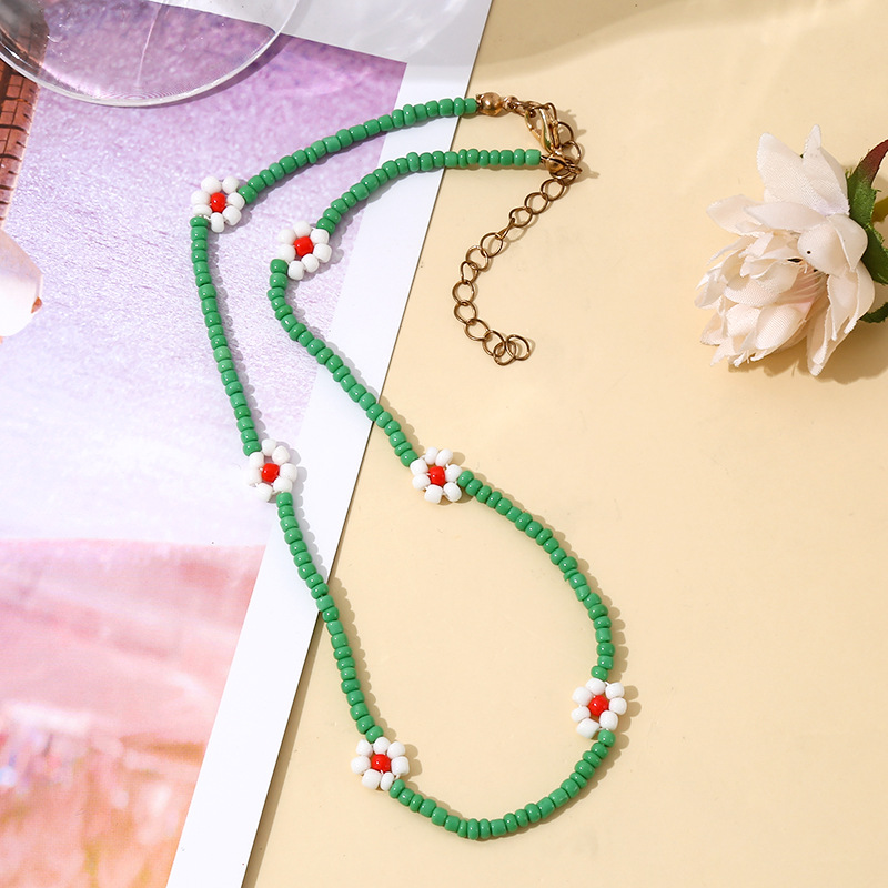 Wholesale Jewelry Ethnic Style Bohemian Daisy Seed Bead Beaded Necklace display picture 2