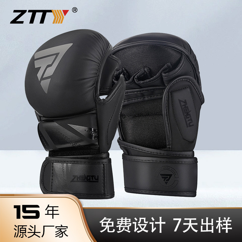 Guantes de boxeo MMA personalizados ZTTY, hombres adultos, guantes de lucha profesionales, Sanda, guantes de lucha física, ufc