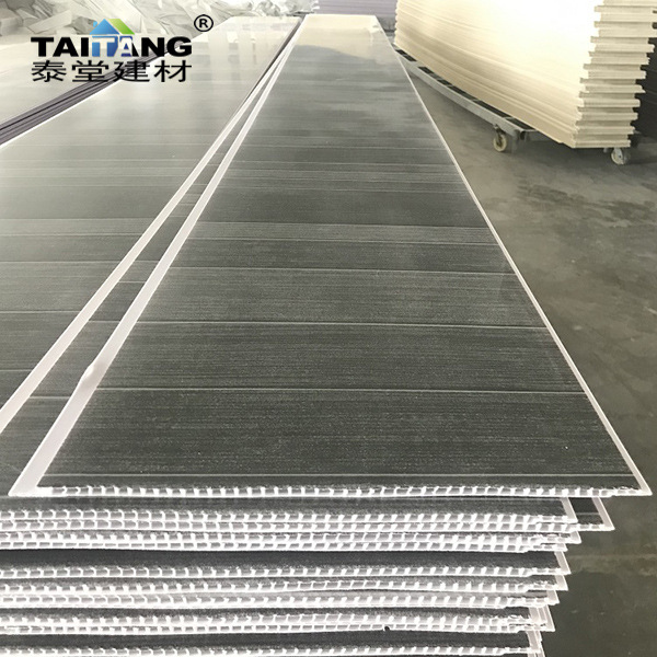 Placa de techo de refuerzo de PVC Tablero decorativo de techo de plástico Techo de impresión laminado Techo de plástico de oficina