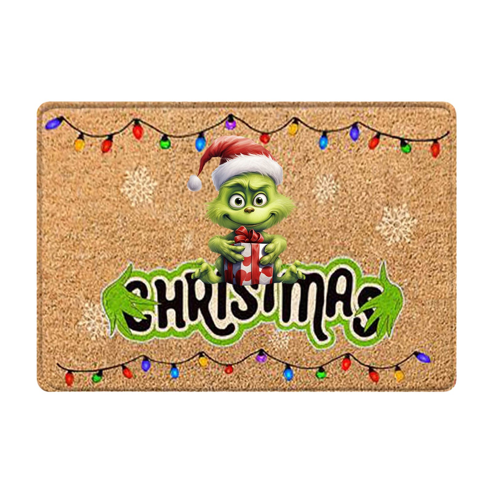 En stock Grinch alfombra del piso transfronterizo alfombra de Navidad alfombra de puerta de vacaciones verde payaso alfombra del piso