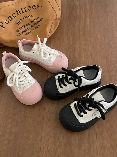 Jinmi big-head ugly cute shoes for women  summer new versatile round-toe white shoes pink women fat star shoes sneakers for women