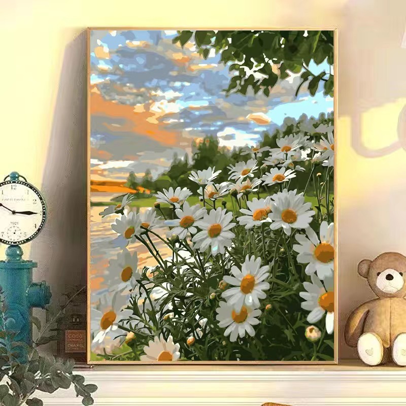 30種類の花卉diyデジタル油絵の震え音電気商が次々と露店を出してバラの手描き装飾画を卸売りした|undefined
