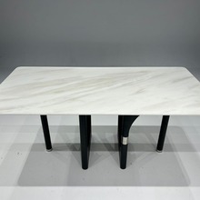 皇家芬底白奢石方桌餐台轻奢极简系列大理石方形餐桌台面工厂批发