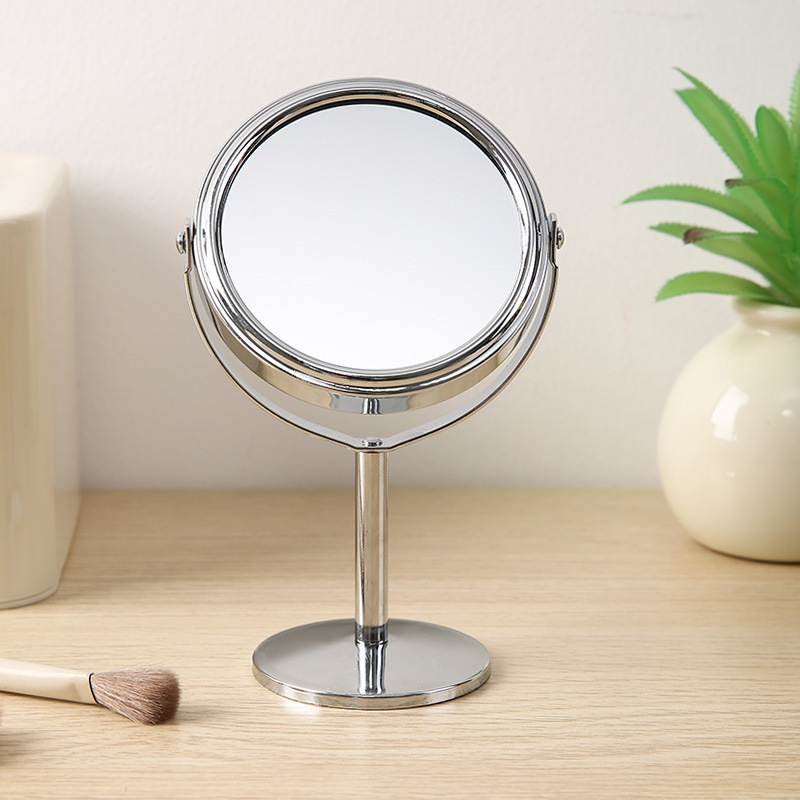 Espejo de maquillaje de escritorio puede girar lupa espejo de doble cara espejo de maquillaje espejo de almacenamiento para el hogar