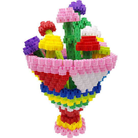 Factory Direct hexagonal assembling building blocks plastic children's early education toys baby assembling puzzle particle toys Yi