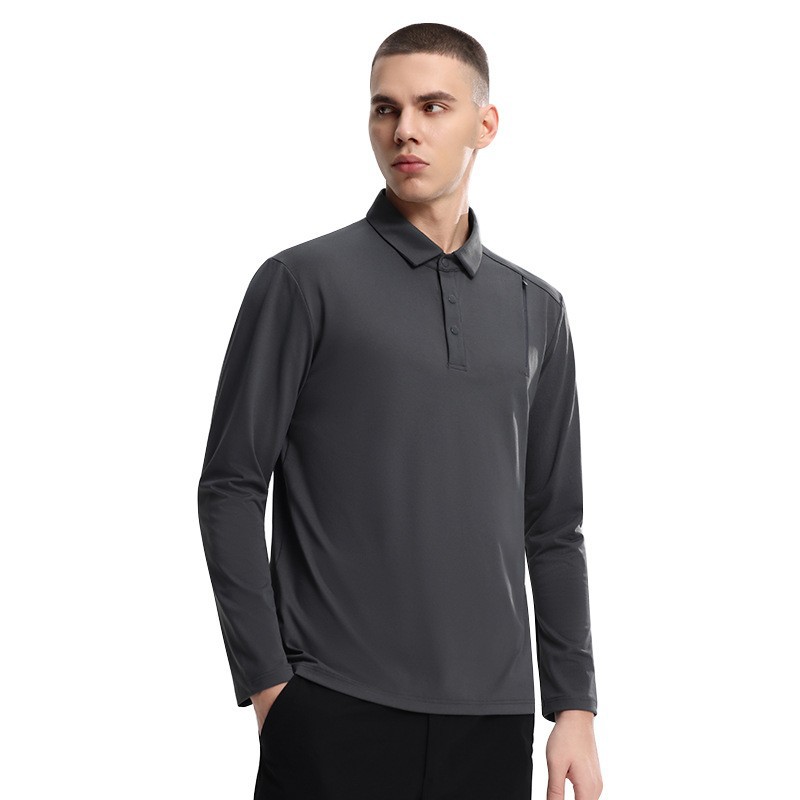 Super fábrica personalizada logotipo polo transfronterizo camiseta deportiva de manga larga chaqueta de negocios ocio secado rápido manga larga