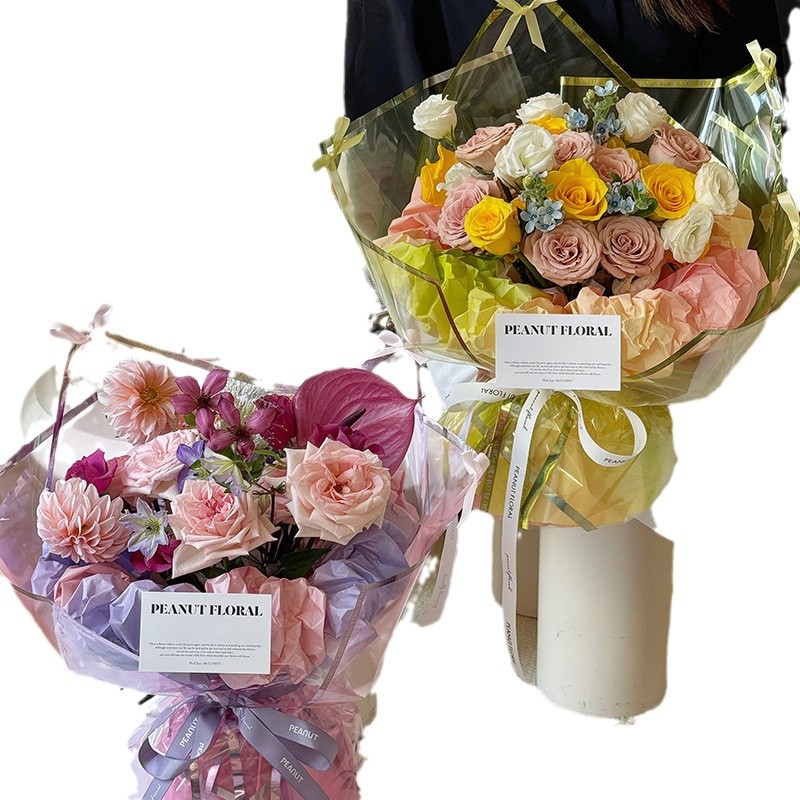 Papel de embalaje de flores de Sydney graduado, papel de embalaje de flores de mano, revestimiento de papel de arrugas de regalo de ensueño, materiales de flor