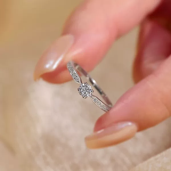 New Entry Luxury Moissanite Ring Women's Fashion Simple Diamond Bracelet Proposal Wedding Goddess Festival Gift for Girlfriend