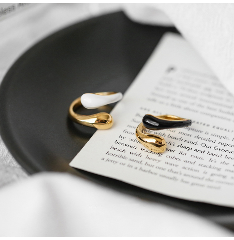 7g Weight Ion Plating (IP) Gold Plating Process Wholesale Jewelry Basic Modern Style Classic Style Geometric Water Droplets 304 Stainless Steel 18K Gold Plated Rings