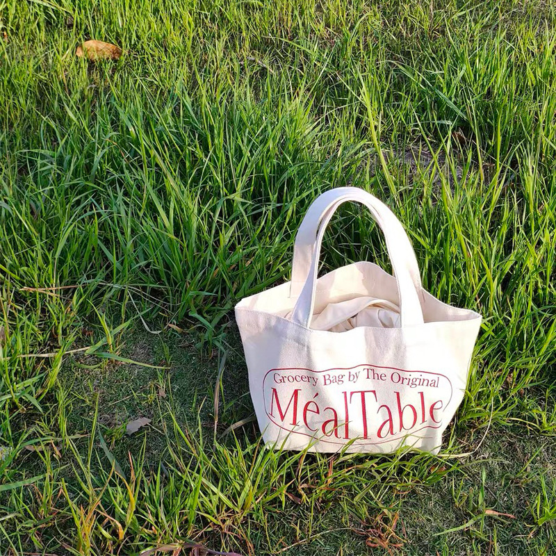 Korean-style ins Same Style Vintage Red Letter Small Handbag All-match Canvas Mini Handbag Lunch Bag Women's Bag