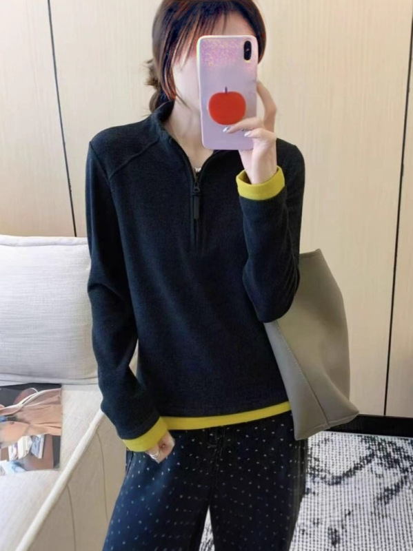 厂家直销内搭神器发热纤维德绒半拉链保暖秋冬季瑜伽服加厚打底衫|undefined