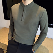 FW10919 2025�߼�������ʽ����polo��Բ�촿ɫ������t���˶�����