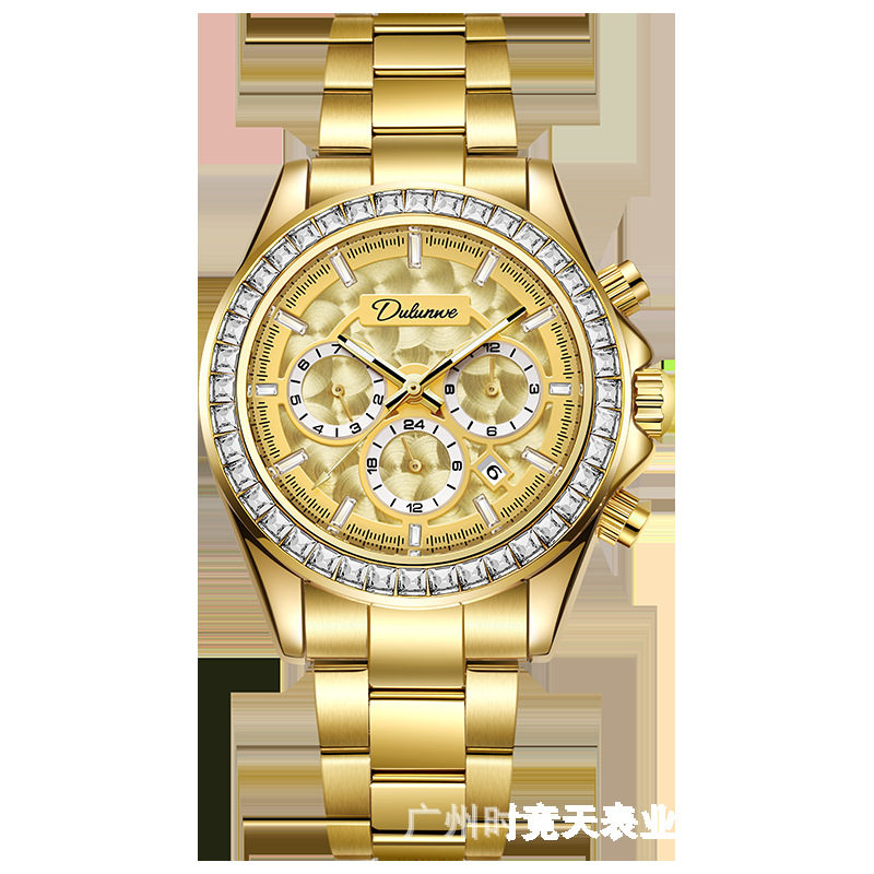 Reloj mecánico automático genuino Glacier Landitongna Acero inoxidable Cinturón de acero sólido Reloj multifuncional con hebilla original para hombre