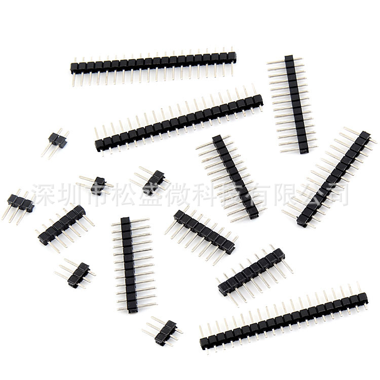 2.54mm直插针座1*2/3/4/5/6/7/8/9/10/11/12/15/20/40P直插式