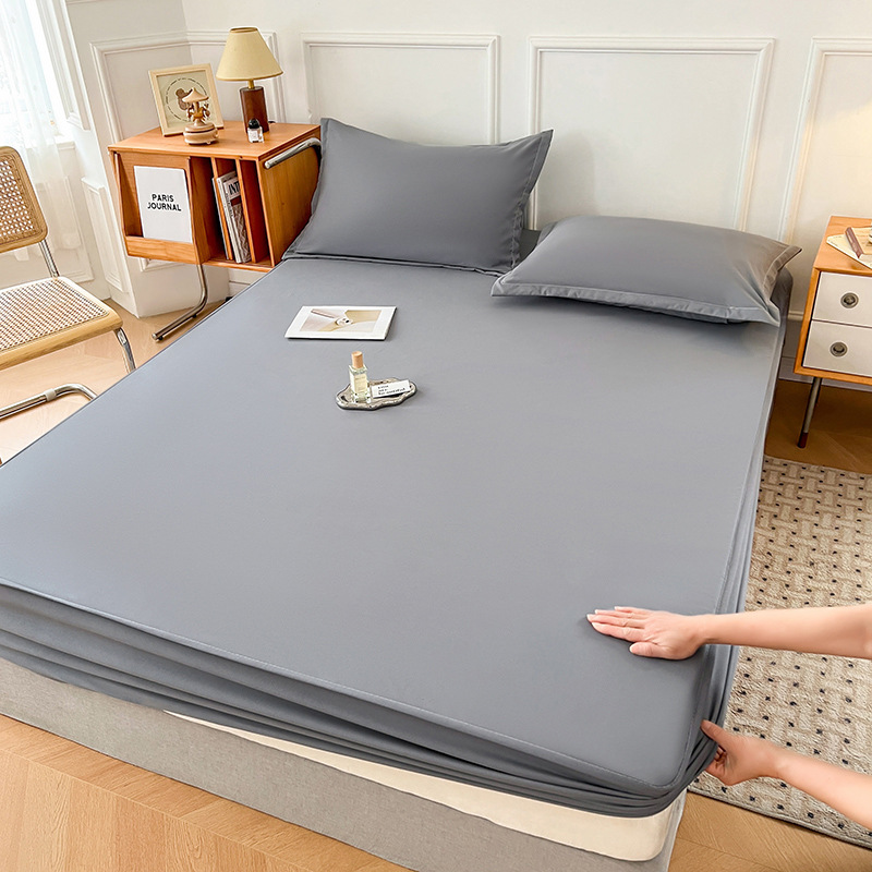 Amazon antibacteriano transfronterizo TPU impermeable monocapa sólida cama sombrero comercio exterior al por mayor antideslizante cubierta protectora de cama de hotel