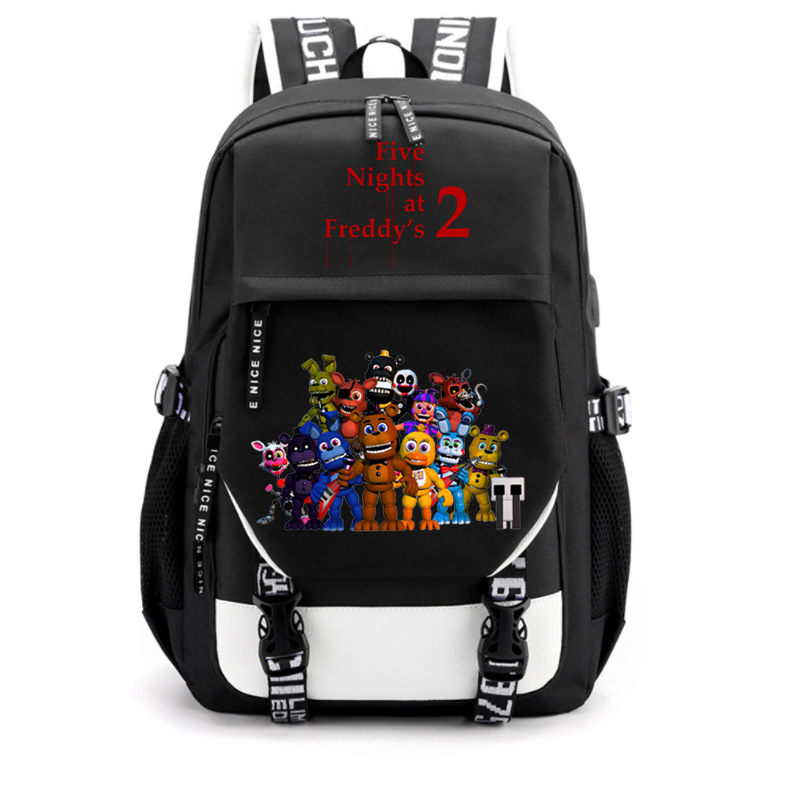 玩具/熊游戏周边卡通印花中小学生双肩包带USB口大容量背包